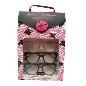 BETSEY JOHNSON +2.50 Designer Reading Glasses 3 Pack NWT